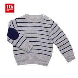 davebella 春秋热销经典条纹棉羊绒宝宝针织套装