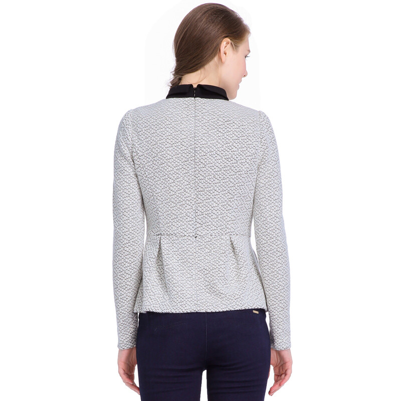 歌莉娅(GOELIA)新撞色翻领毛针织衫 米白色 XS 148E0E340W01XS