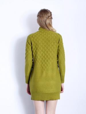 浅绿色波纹套头针织女衫 修身时尚，品质保障