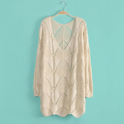 D107-42-069 F.M.P 【YP11】时尚镂空V领中长款修身百搭针织衫 设计亮点与搭配指南